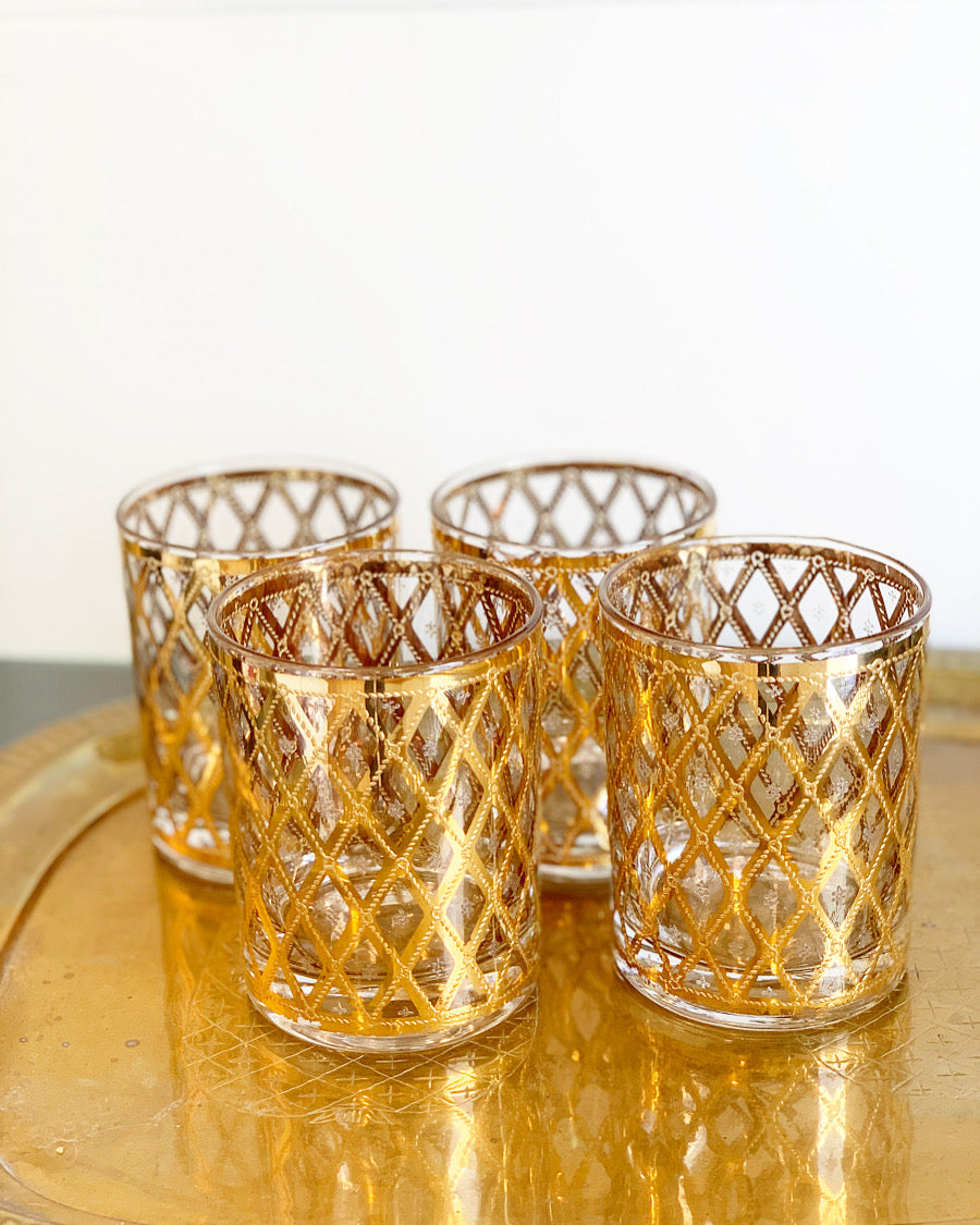 Vintage Culver Ltd. 22k Highball Glasses- Set of 8