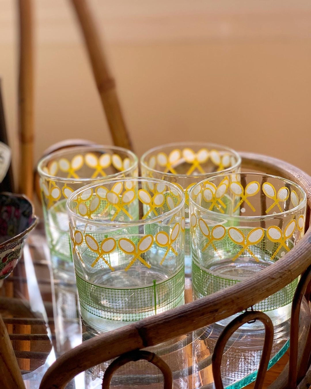 Double Old-Fashioned Tennis Glasses, Set of 4 (1970)