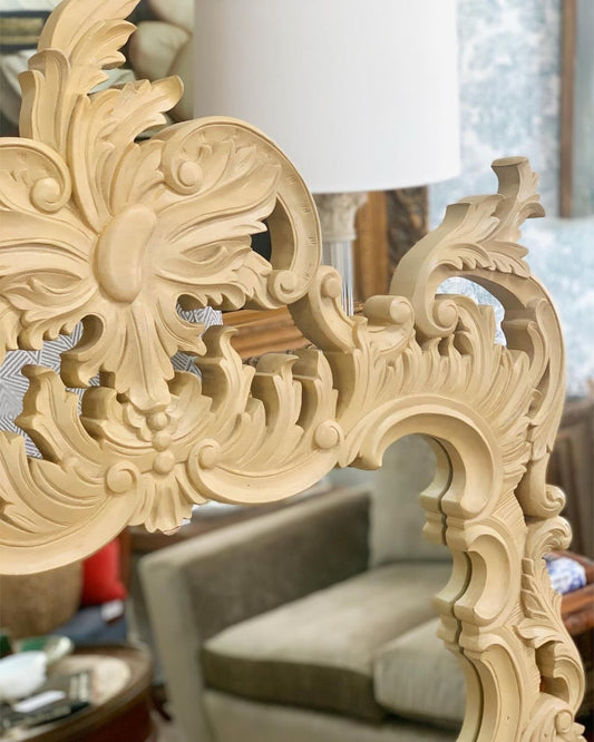 French Rococo-Style Wood Mirror (1980)
