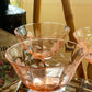 Pink Art Deco Etched Champagne Coupes, Set of 4 (1940)