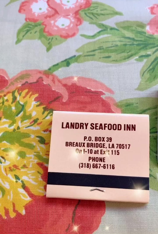 Landry's Seafood Inn and Cajun Village Restaurant Matchbook ~ Henderson & Breaux Bridge, Louisiana