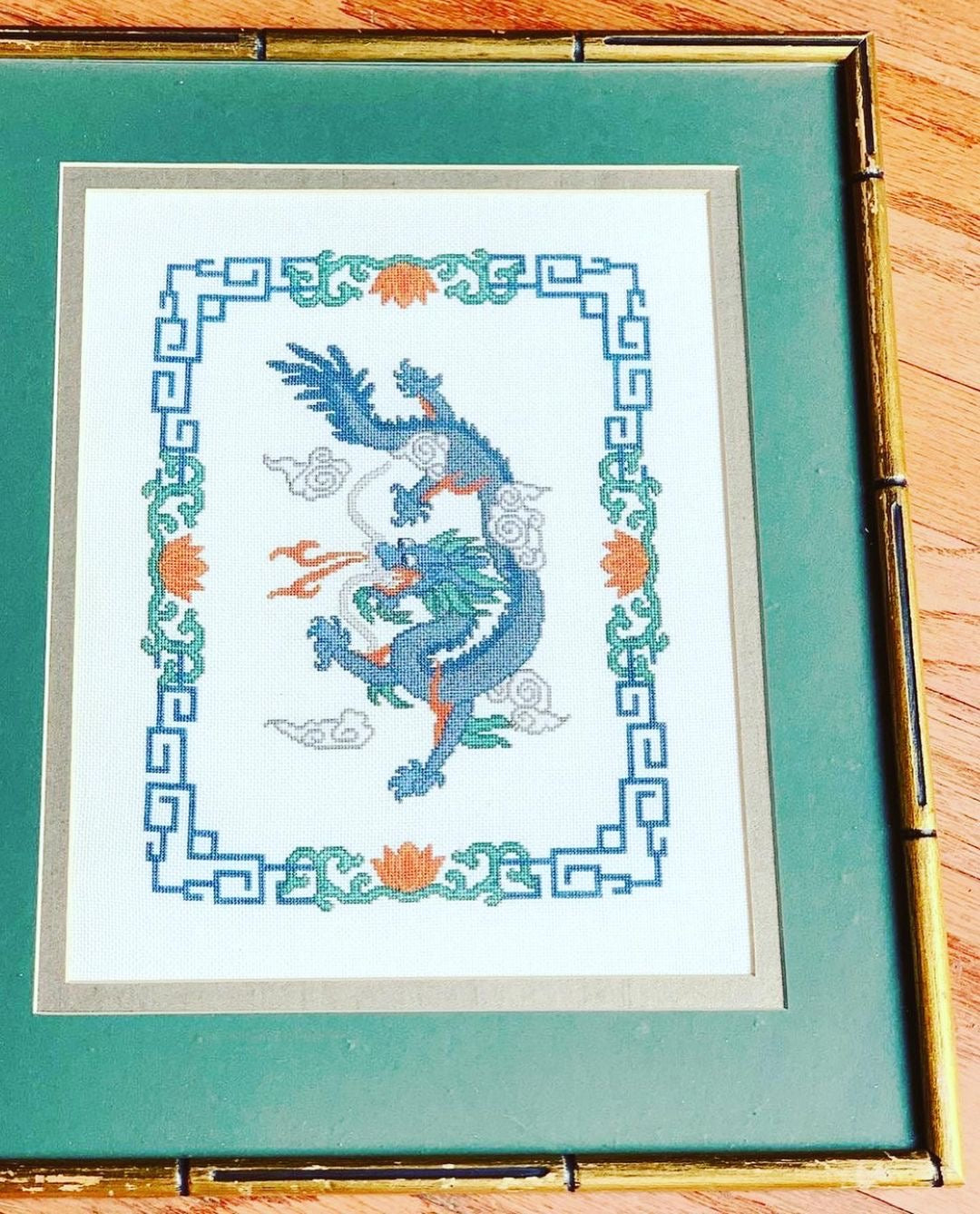 Dragon Embroidery with Bamboo Frame