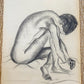 "Crouching Female Nude Study #4" by Curtis