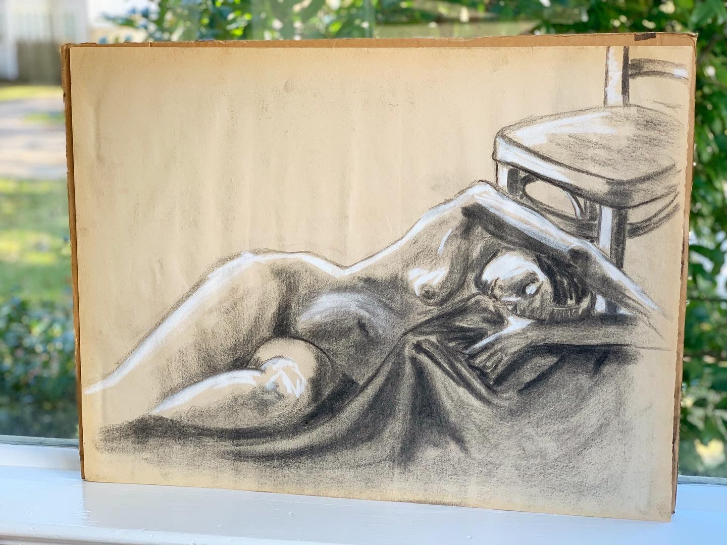 "Reclining Female Nude with Chair #5” by Curtis
