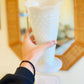 Hobnail Milk Glass Vase with Scalloped or Ruffled Edges (1950)