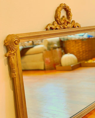 Neoclassical Laurel Wreath Gold Mirror