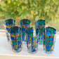 22K Gold Mosaic or Stained Glass Highball Glasses, Set of 6 (1960)