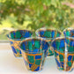 22K Gold Mosaic or Stained Glass Lowball Glasses (Set of 6)