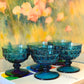 Deep Blue Midcentury Champagne Coupes (Set of 5)