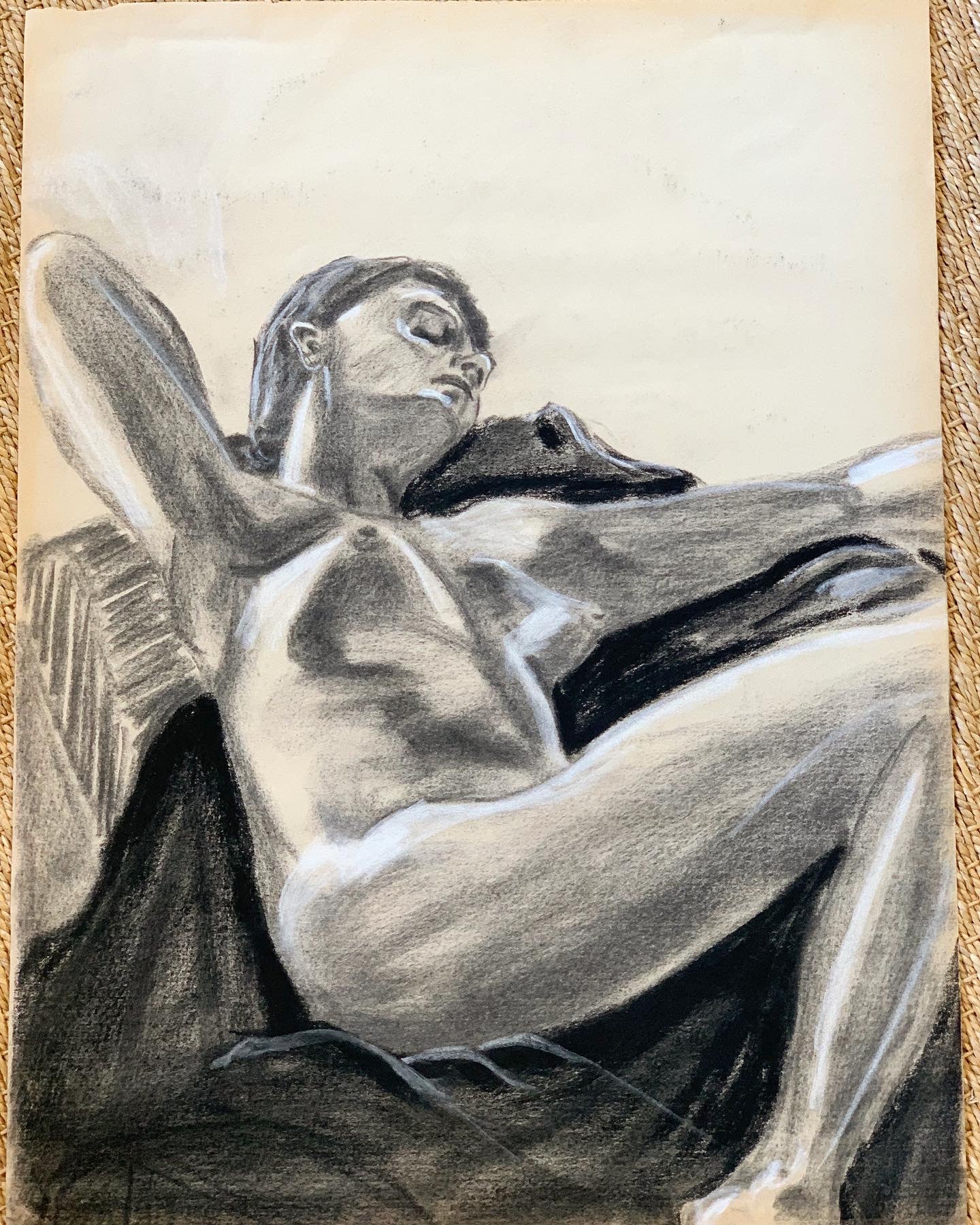 "Reclining Female Nude on Blanket #7” by Curtis