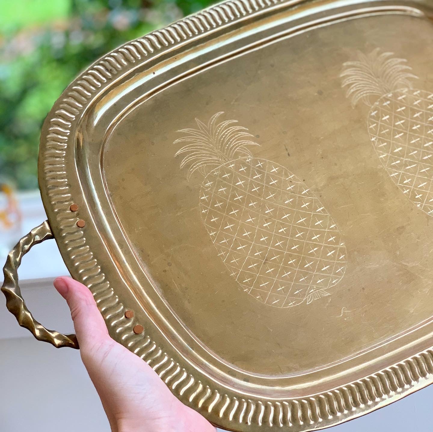 Double Pineapple Brass Tray (1960)