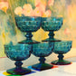 Deep Blue Midcentury Champagne Coupes (Set of 5)