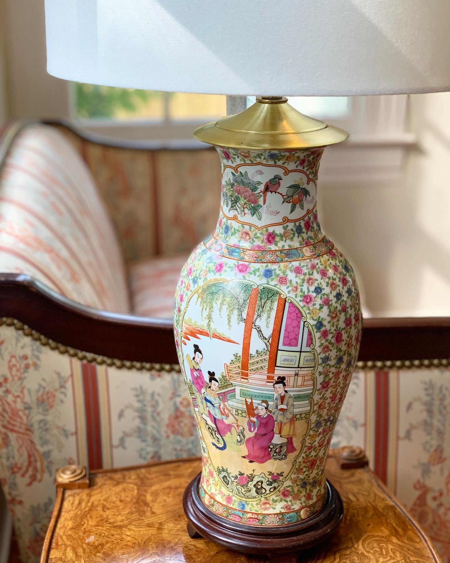 Pink Famille Chinoiserie Lamp