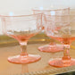Pink Champagne Coupes with Detailed Etching [Set of 6] (1940)