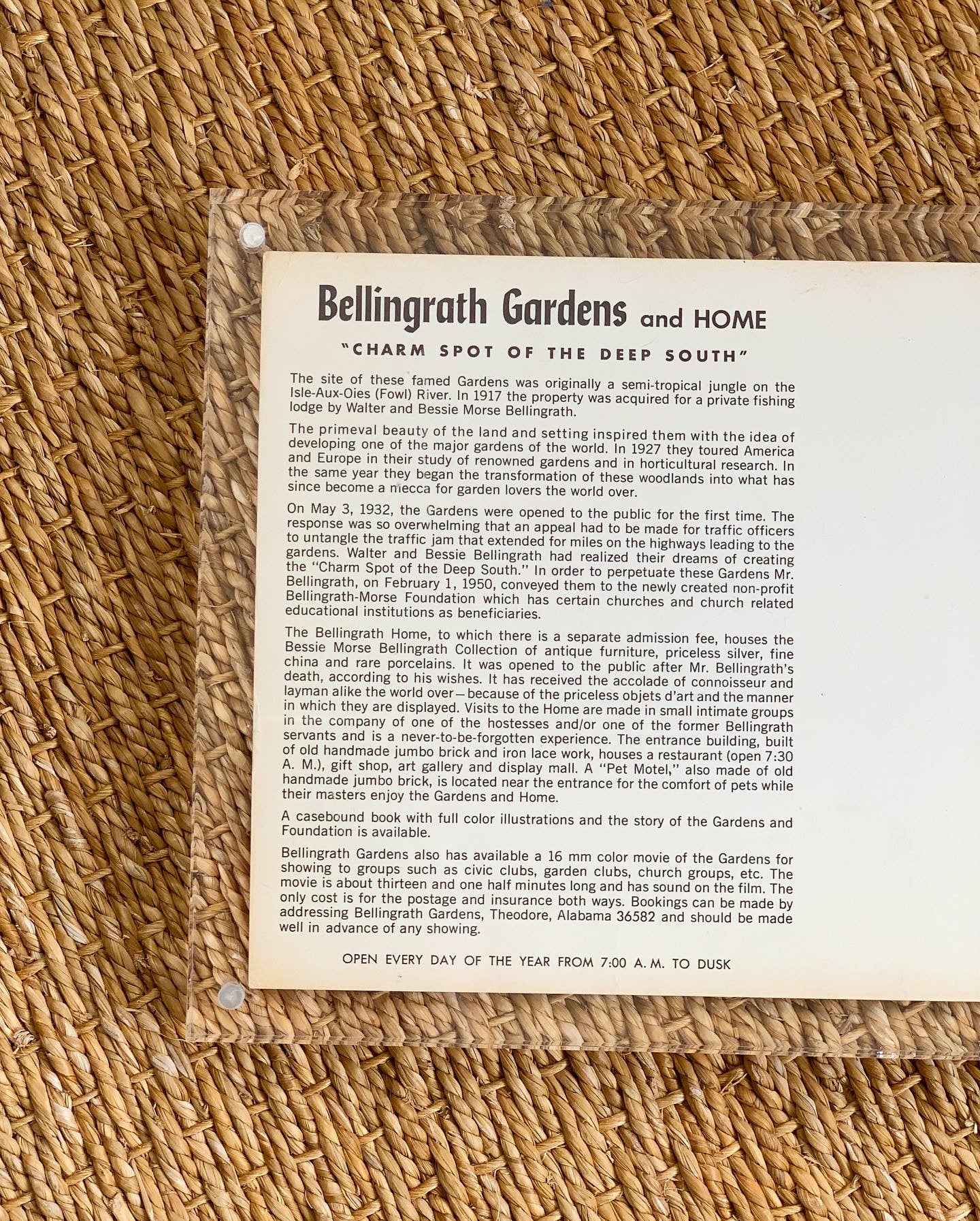 Bellingrath Gardens Guide Map (1960)