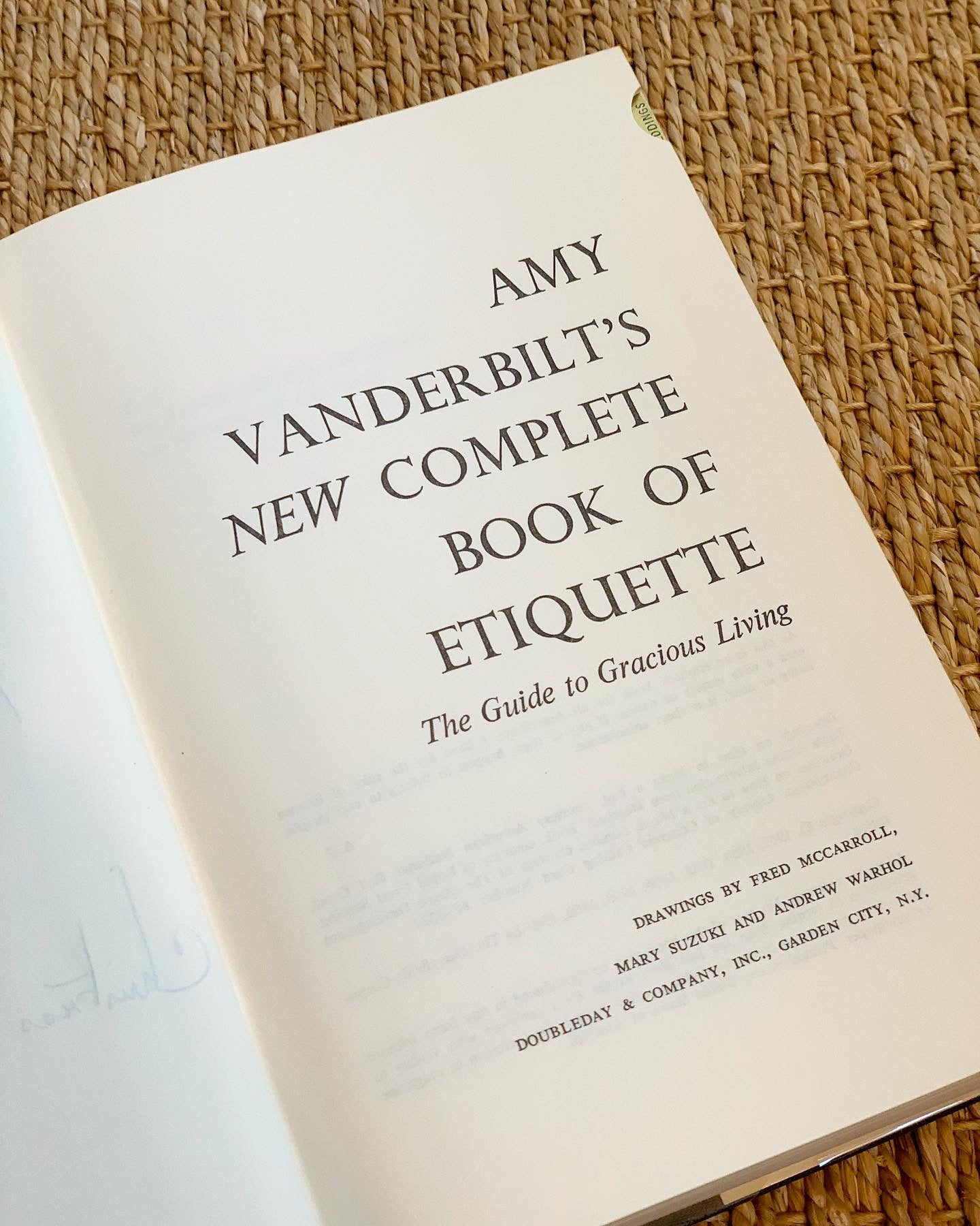 Amy Vanderbilt's New Complete Book of Etiquette (1967)