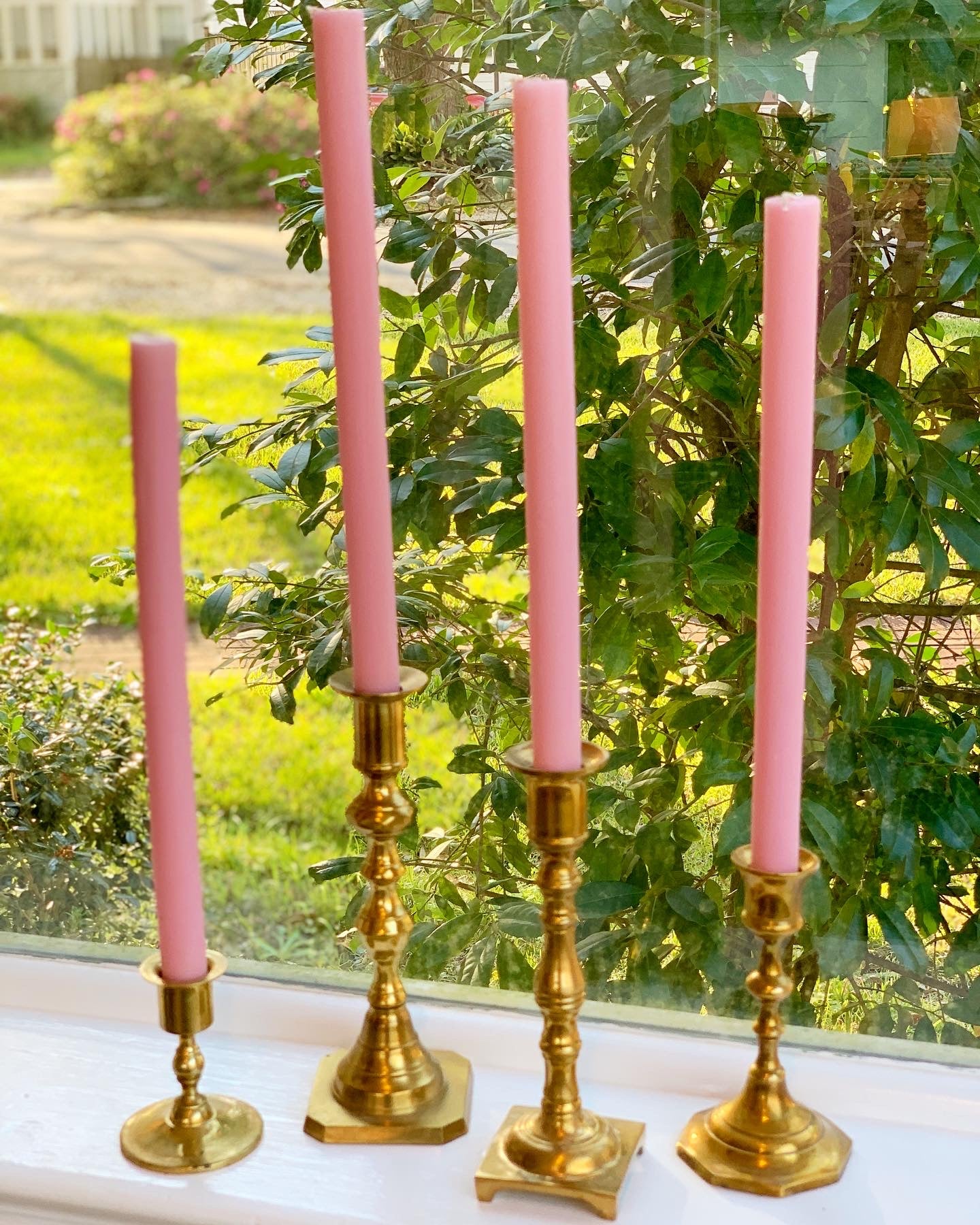 Pink Taper Candles (Set of 4)